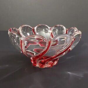 Mikasa Red Peppermint Red Swirl Candy Bowl